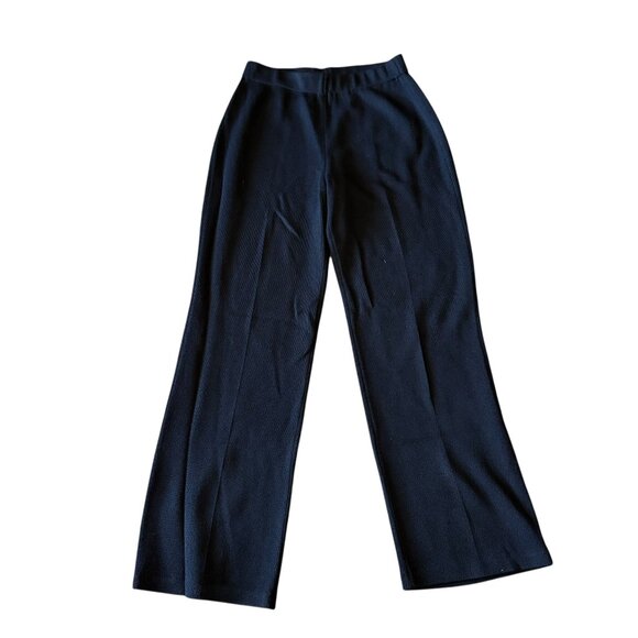 ST JOHN Santana Knit Pants Slacks Womens Navy Blue Size 6 (Small Hole) - Picture 1 of 6